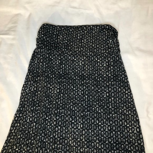 Patterned Flowing Storm Grey Ankle Length Maxi Skirt - Picture 6 of 6